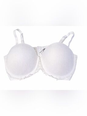 Maidenform White Lace-Trim Molded T-Shirt Bra